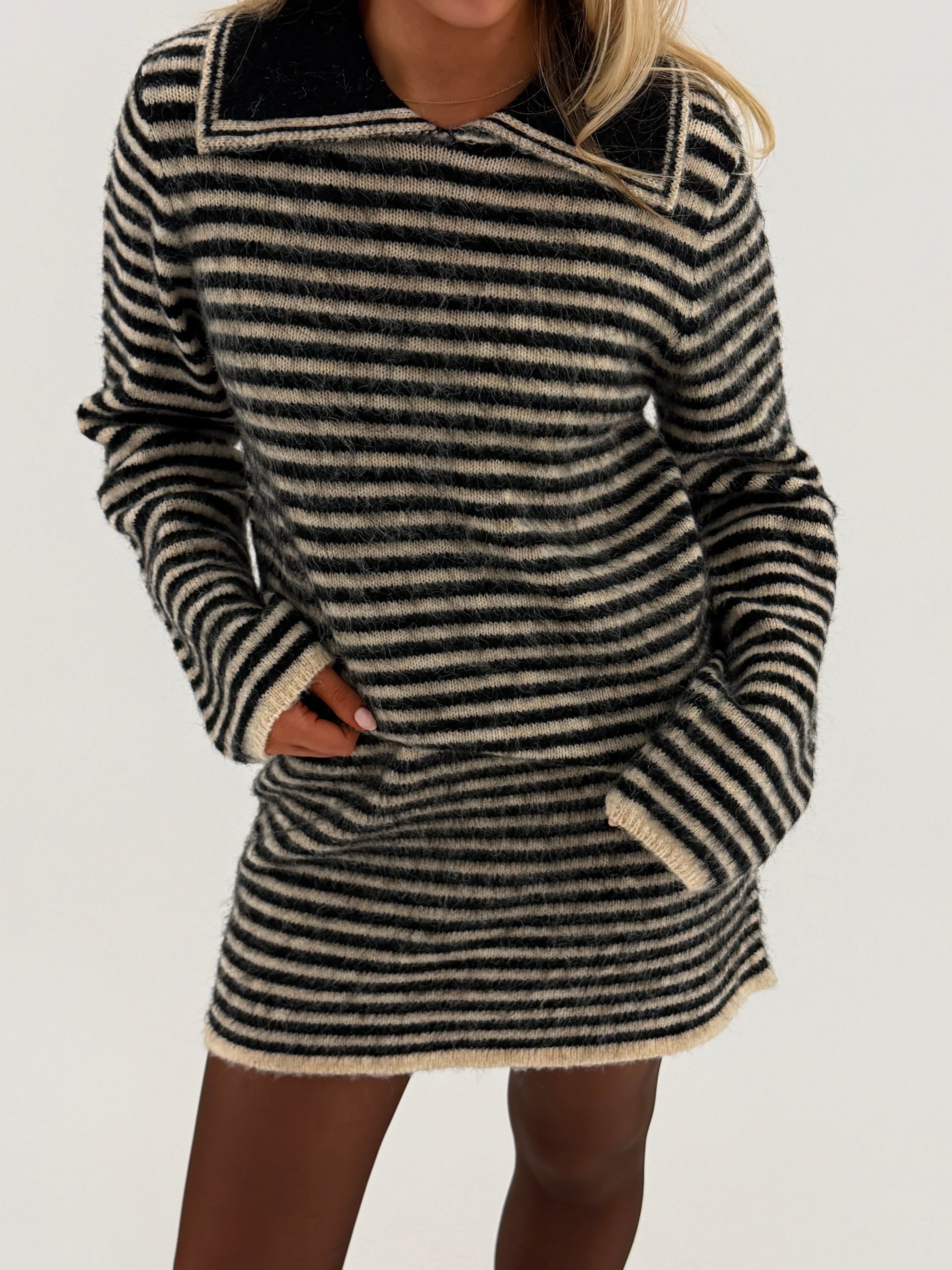 PCADA COLLAR KNIT - Asphalt